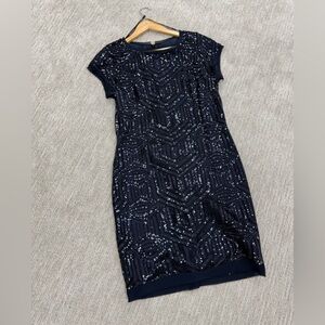 Navy blue sequin dress